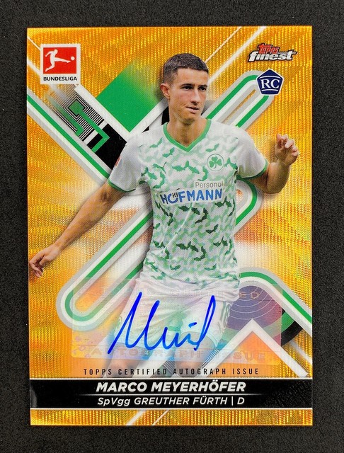 Topps 2021-22 Bundesliga Finest Marco Meyerhöfer Wave Auto /10 Greuther Fürth