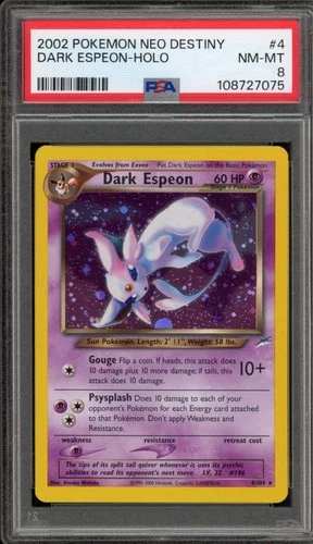Pokemon Dark Espeon Neo Destiny Unlimited Holo Rare #4 PSA 8