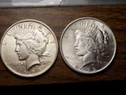 PEACE SILVER DOLLARS LOT OF 2 GEM BU MS+++++ BLAZING BEAUTIES 90% SILVER DOLLARS