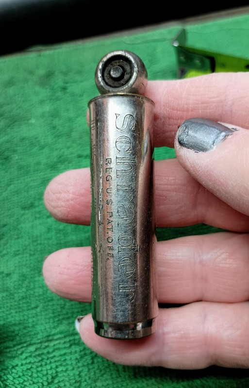 VINTAGE SCHRADER TIRE GAUGE, With Original Leather Case,  Made in the USA