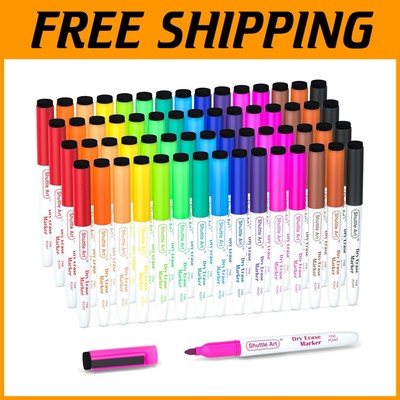 Colorful Magnetic Whiteboard Markers 60 Pack