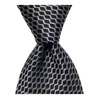 GIORGIO ARMANI Mens 100% Silk XL Necktie ITALY Designer Geometric Black/Gray GUC