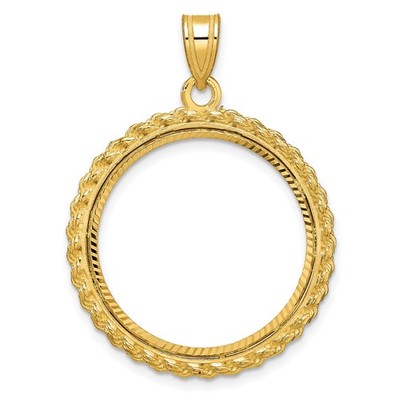 1/4 oz 25 $ American Eagle Platin Münze Einfassung 22 mm Seil Krappe 14k Gelbgold