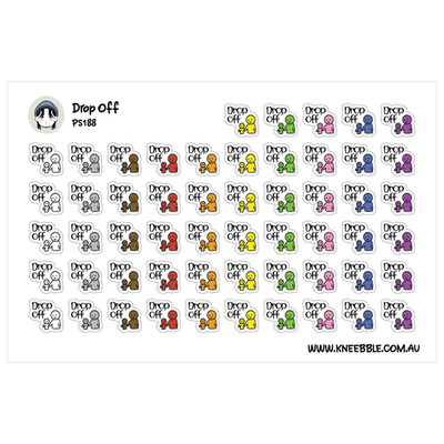 Drop Off Planner Stickers   Kids School Reminder & Family Schedule Organizer