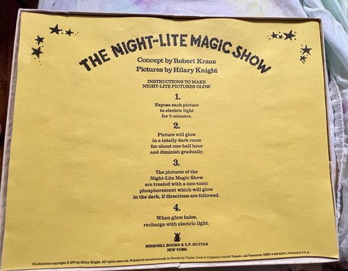 Hilary Knight Robert Kraus Night-Lite Magic Show 1975 Glow Art Plates Boxed RARE - Picture 3 of 19