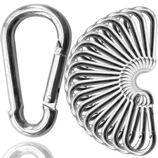 30Pack Heavy Duty Spring Snap Hooks 4Inch, 3/8” Carabiner Clips for Swing, La...