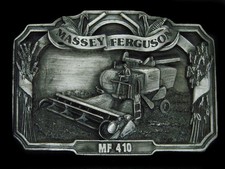 UB01163 NOS VINTAGE 1986  MASSEY FERGUSON MF 410  TRACTOR PEWTER BELT BUCKLE