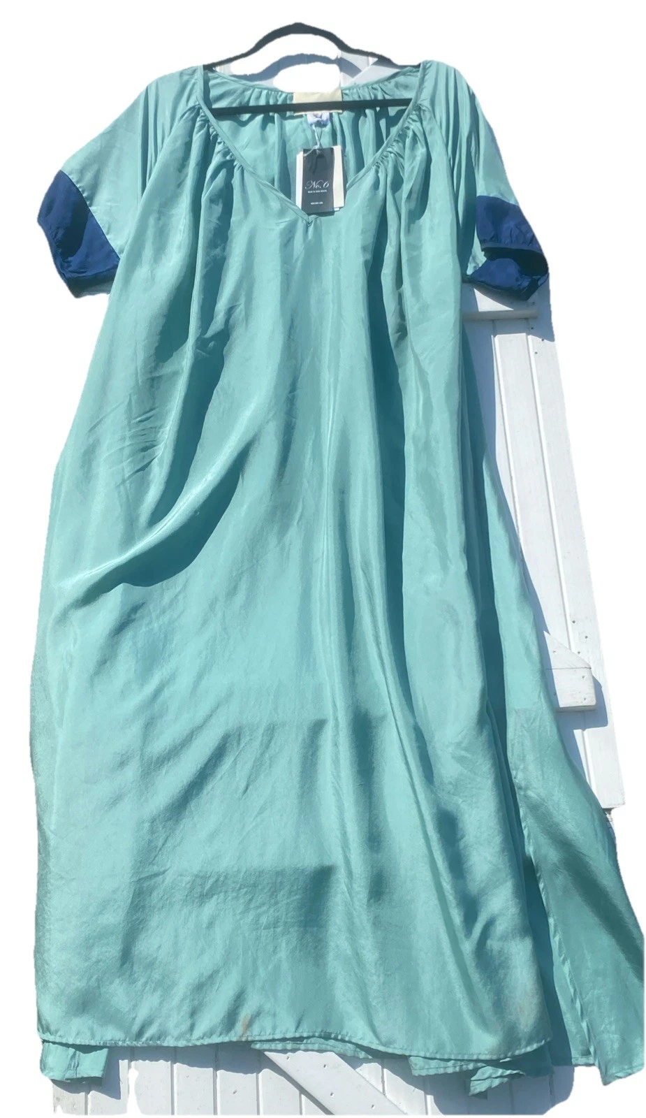 Anaak Maxi Dress S Catalina Panelled-Sleeve Silk Dress Safe And Navy Casual
Opens in a new window or