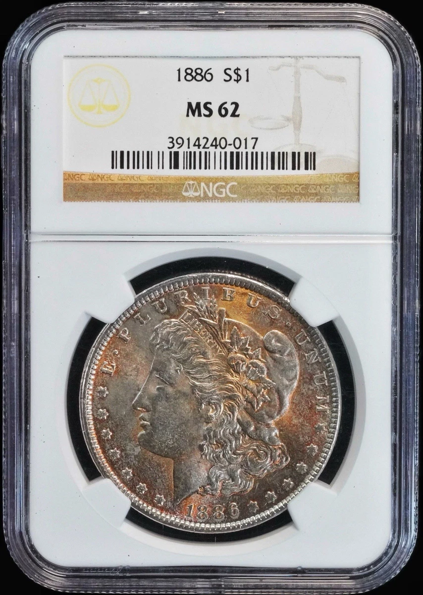1886 Morgan Silver Dollar MS62モルガンダラー118 MS 62 Graded 1886 Year Morgan US Dollars (1878-1921) for sale | eBay
