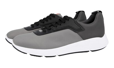 PRADA Nylon RED STRIPE LINEA ROSSA Sneakers - 4E3148 Grey  display picture 1