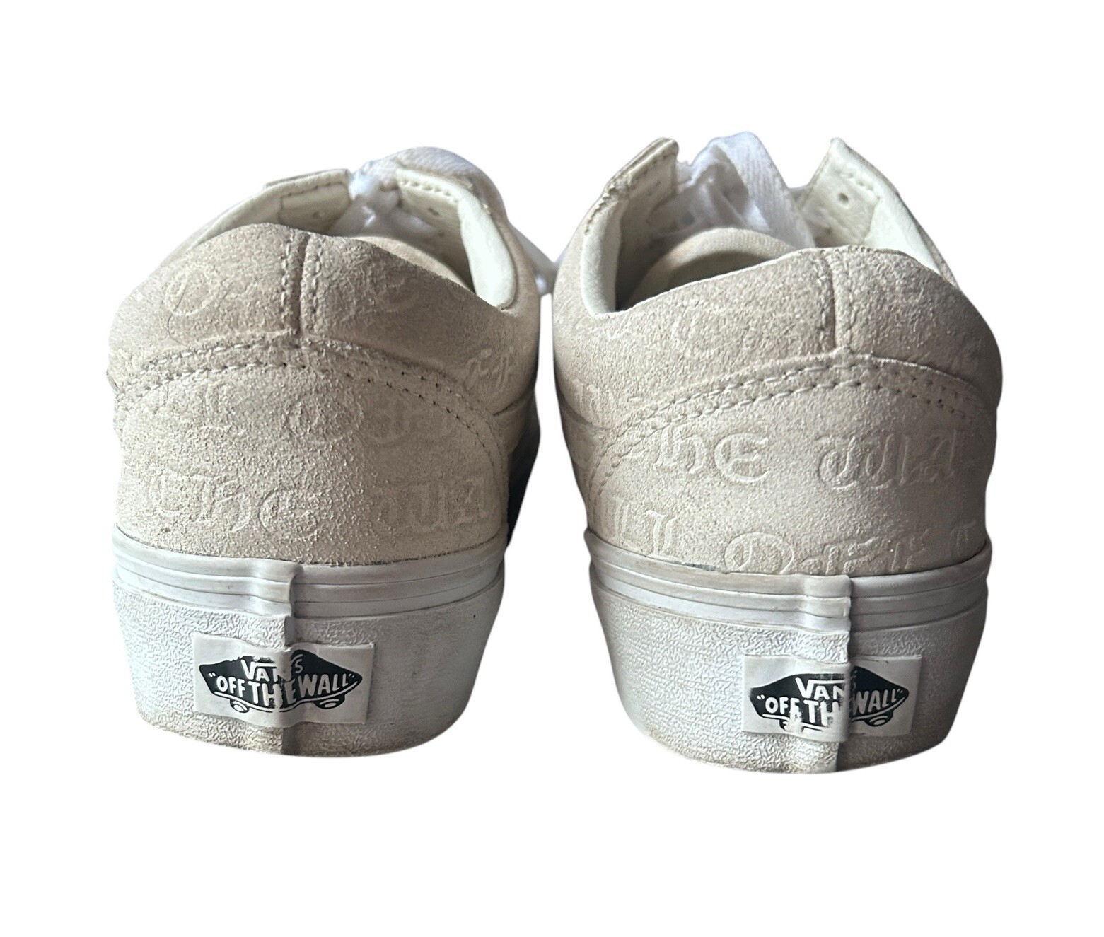 VANS Old Skool Deboss Women’s 8 Men’s 6.5 Platform Trainers Athletic White Cas