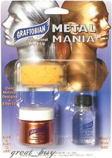 GRAFTOBIAN COSMETIC METAL MANIA POWDERED THEATRICAL MAKEUP COMBO/KIT COPPER NEW.