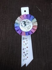 3rd Place Rosette Award Ribbon – 3 Pack – 3" Round, 2 Streamers 7" overall