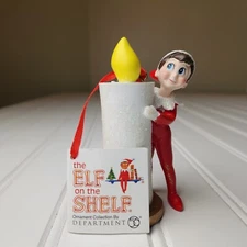 Dept Department 56 Elf Holding Candle Christmas Ornament