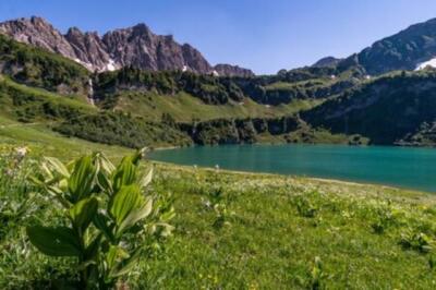Wandbild: Fantastische Wanderung in den Tannheim Mountains vom Gipfel von [...]