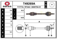 EAI Antriebswelle Vorne Links FüR Opel Movano Combi J9 F9 X70 U9 E9 T49269A