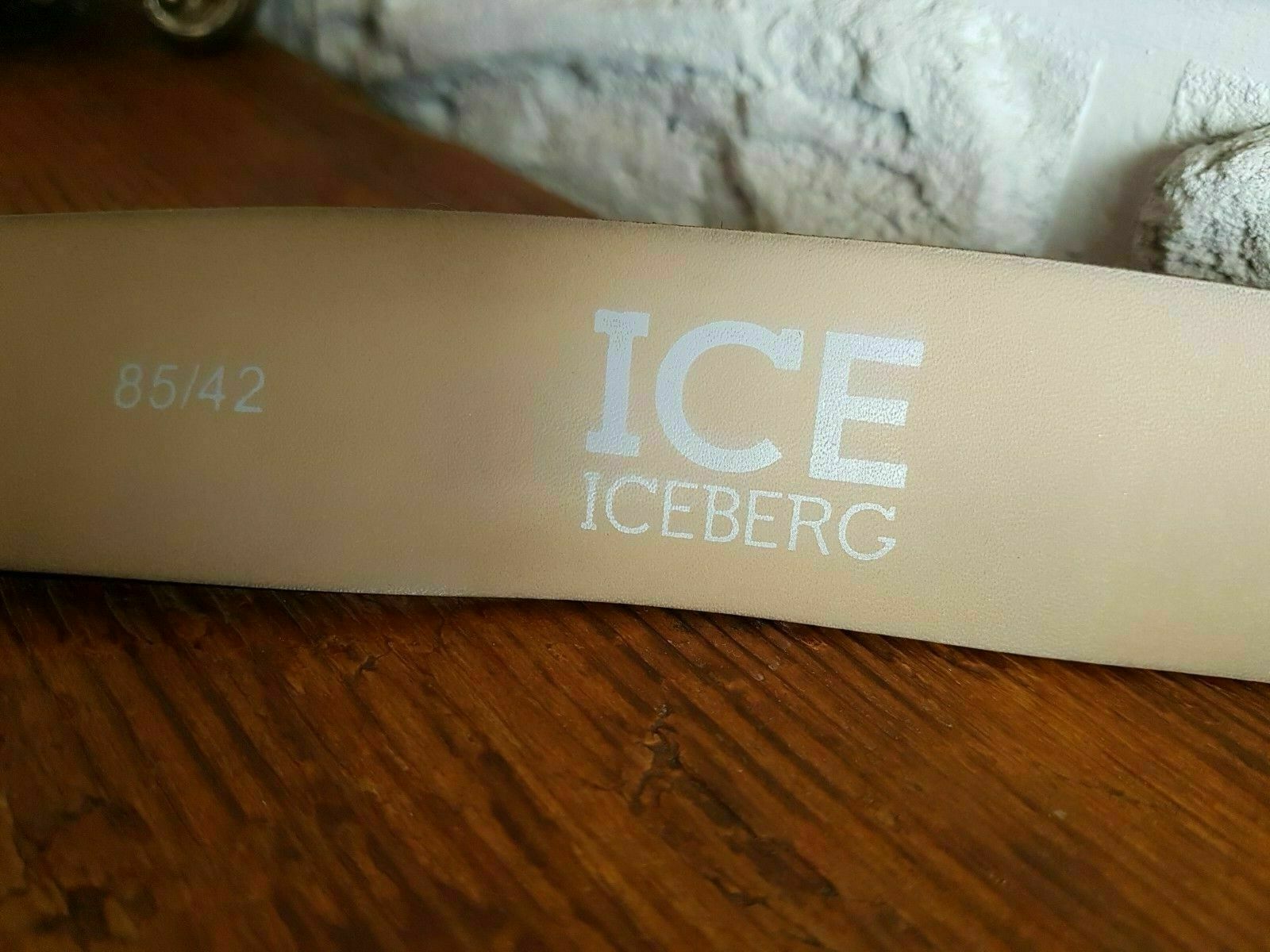 ICE ICEBERG GENUINE LEATHER Stylish BELT Italy Size 42 or 87cm or 32-34" Rare image 3