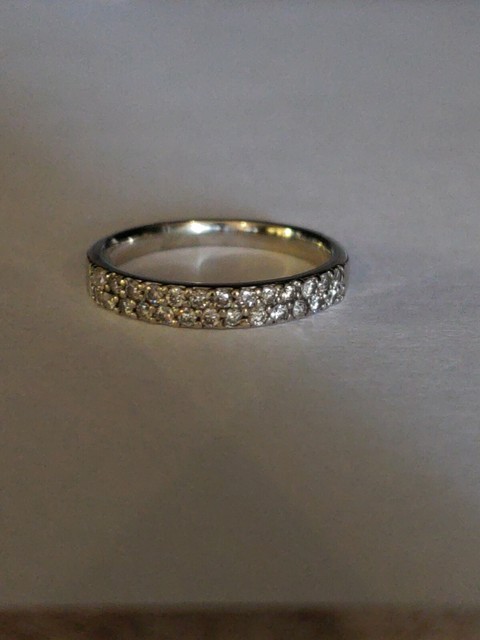 14k White Gold Round Diamond Wedding Swirl Enhancer Guard Double Ring Size 6 For Sale Online Ebay