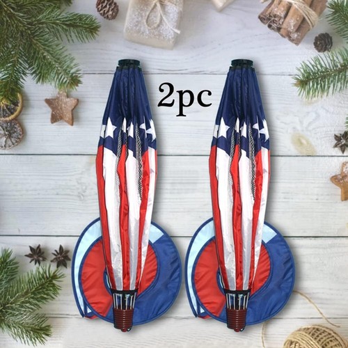 2 Pcs American Flag Deluxe Hot Air Balloon Patriotic Everyday Wind Twister 52" L - 第 5/6 張圖片