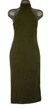 L2290 PRETTY LITTLE THING WOMEN'S OLIVE DRESS SIZE 8 UK