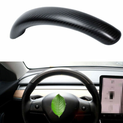 Matt Carbon Fiber Steering Wheel Handle Cover Trim Fit For Tesla Model 3 17-2021