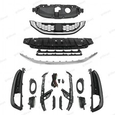 For Civic Sedan 2013-2015 14pc Chrome Bumper Grille Set With Fog Lights Bezel For Civic Sedan 2013-2015 14pc Chrome Bumper Grille Set With Fog Lights Bezel
