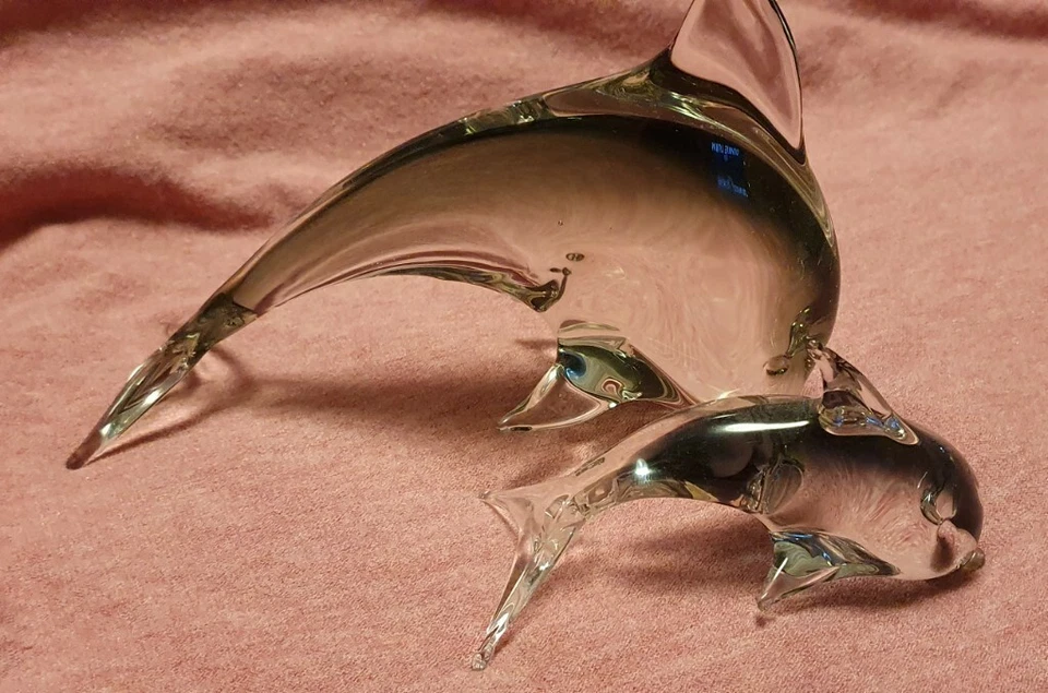 Delfine Murano Glas 2 wunderschöne Delphine Deko Figuren Skulptur Tiere Sammler - Bild 2 von 4