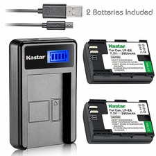 LPE6 Battery  LCD SLIM Charger for Canon EOS 6D,7D,7D Mark II,60D, 60Da, 70D,XC