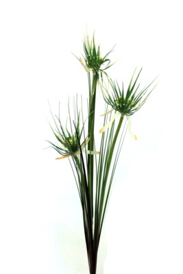 künstlicher Papyrus Zweig grün Graeserast 90cm Kunstblumen Beiwerk