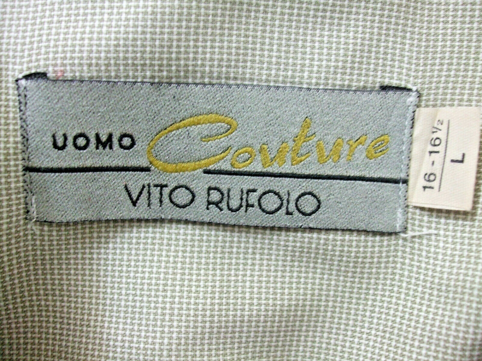 Uomo Couture Vito Rufolo Mens L 16-161/2 Shirt Beige Lg Sleeve Button Down  Italy | eBay