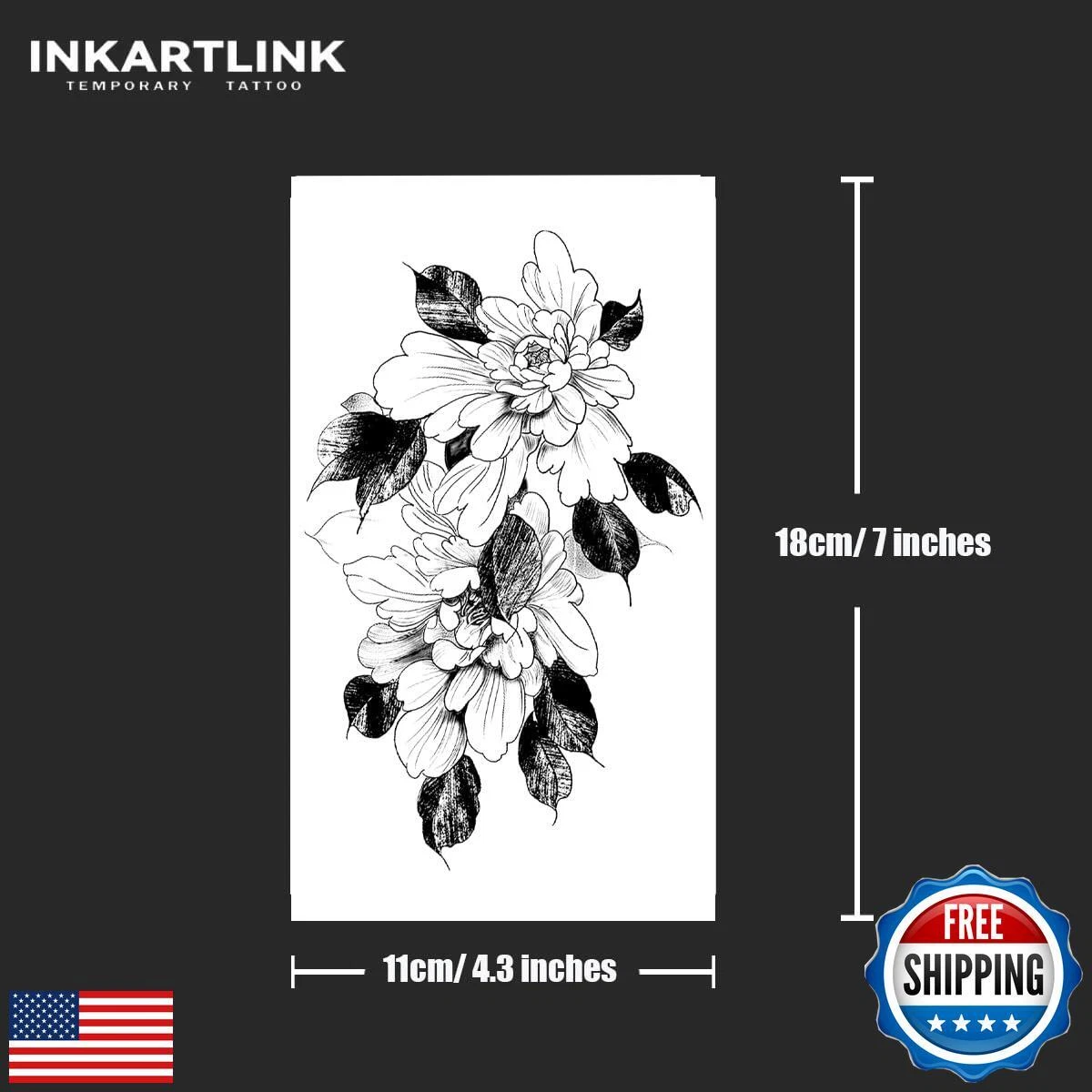 INKARTLINK Extra Large Semi Permanent Tattoo, 2 Sheets, Adult Art, Waterproof - product detail image 4