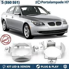 Coppia ADATTATORI montaggio KIT LED H7 per BMW SERIE 5 E60 E61 Portalampada fari