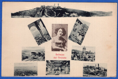 SPAIN, BARCELONA, TIBIDABO, UNUSED POSTCARD, 1915