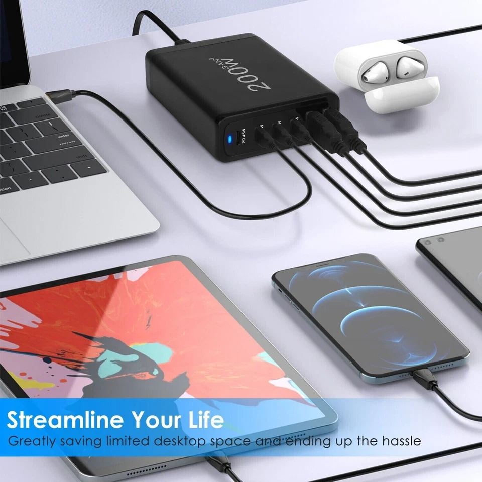200W USB C Charger, 6-Port Universal Usb-c, Christmas Sale! Free 2 Day shipping! - Image 3 of 4