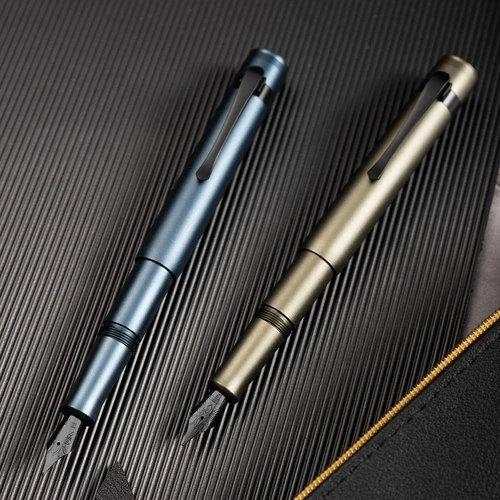 Hongdian M2 Mini Short Fountain Pen EF/F/M/ Long Blade Nib, Aluminum Travel Pen - product listing photo