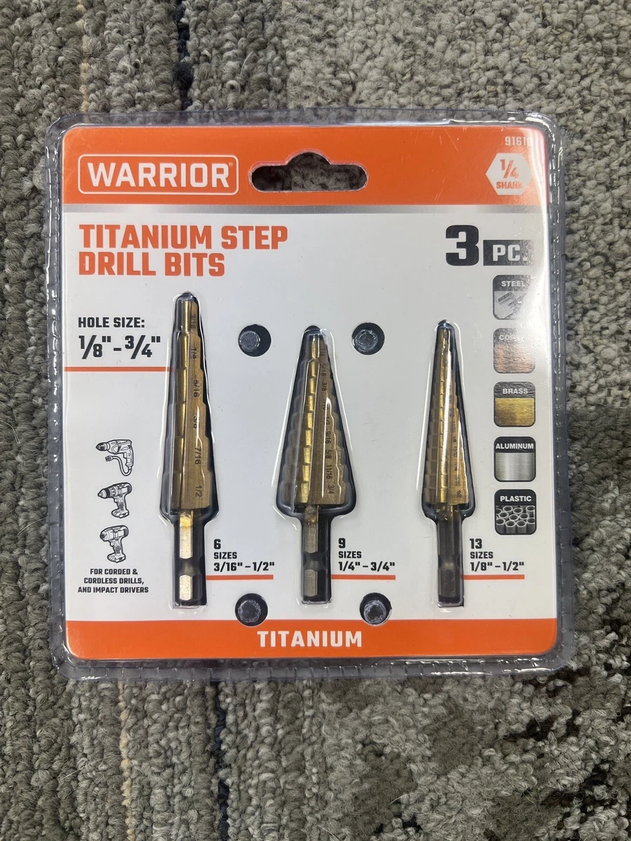 Warrior titanium high speed steel step bit set deals