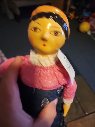 "Muñeca de porcelana y tela vintage hecha a mano de arte popular de 16"" BIANCHINI hecha en Italia" - Imagen 5 de 14
