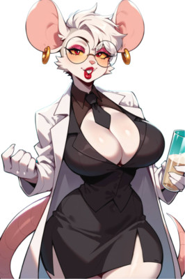 Lab Rat Furry Waifu Weatherproof Anime Sticker 6'' Car Decal S1