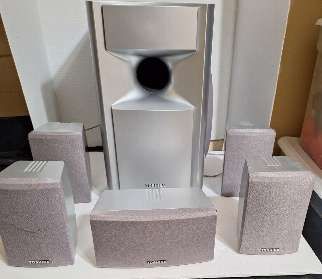 Toshiba Subwoofer Speaker System SD-KT50 Tested Nice 6 Speaker System