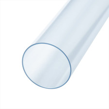 POWERTEC Clear PVC Pipe 2-1/2" X 36" Long, 1PK Rigid Plastic Tubing, round Tube