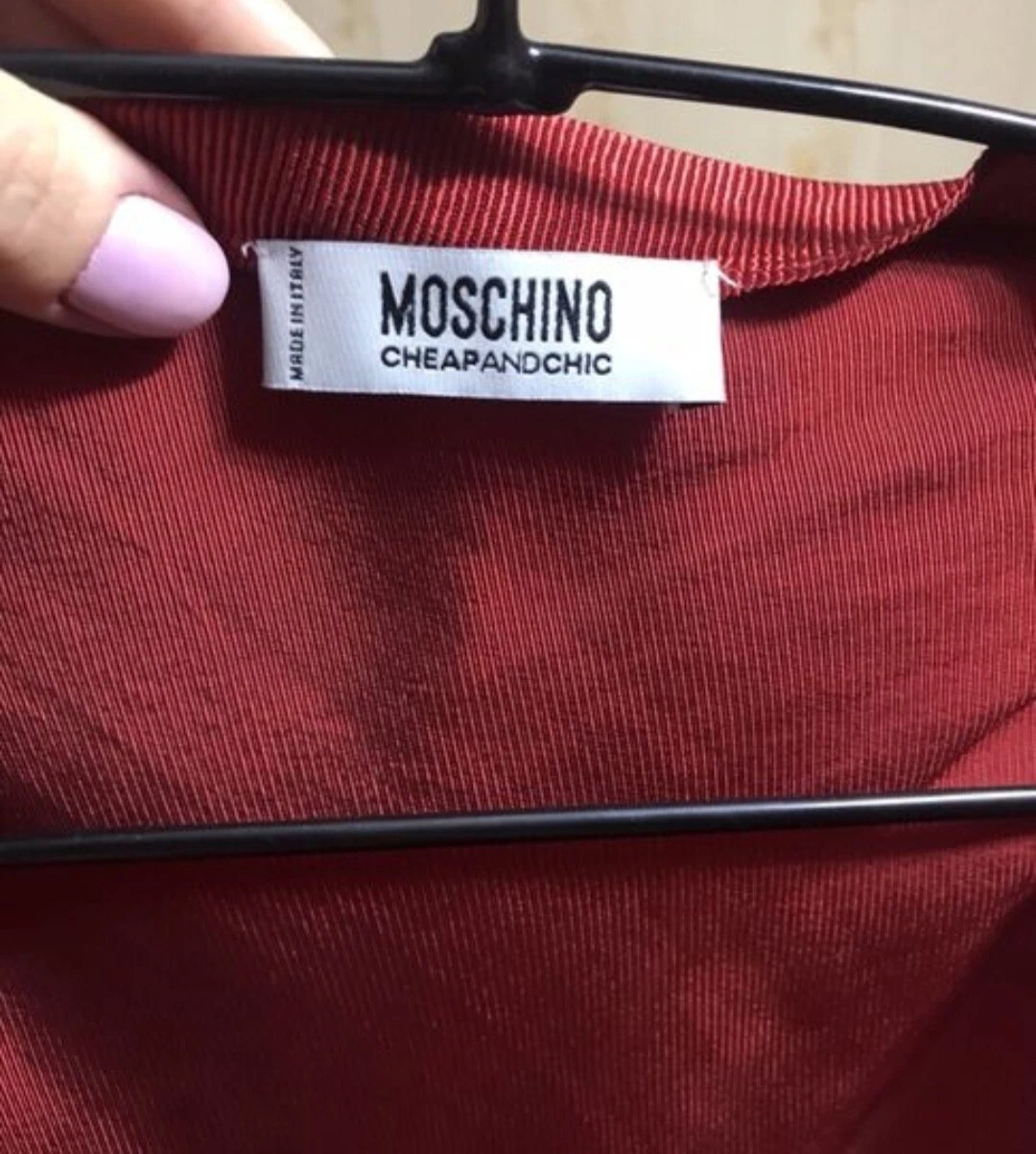 Abito Midi Moschino Economico e Chic A Line Rosso Cocktail Taglia 40It