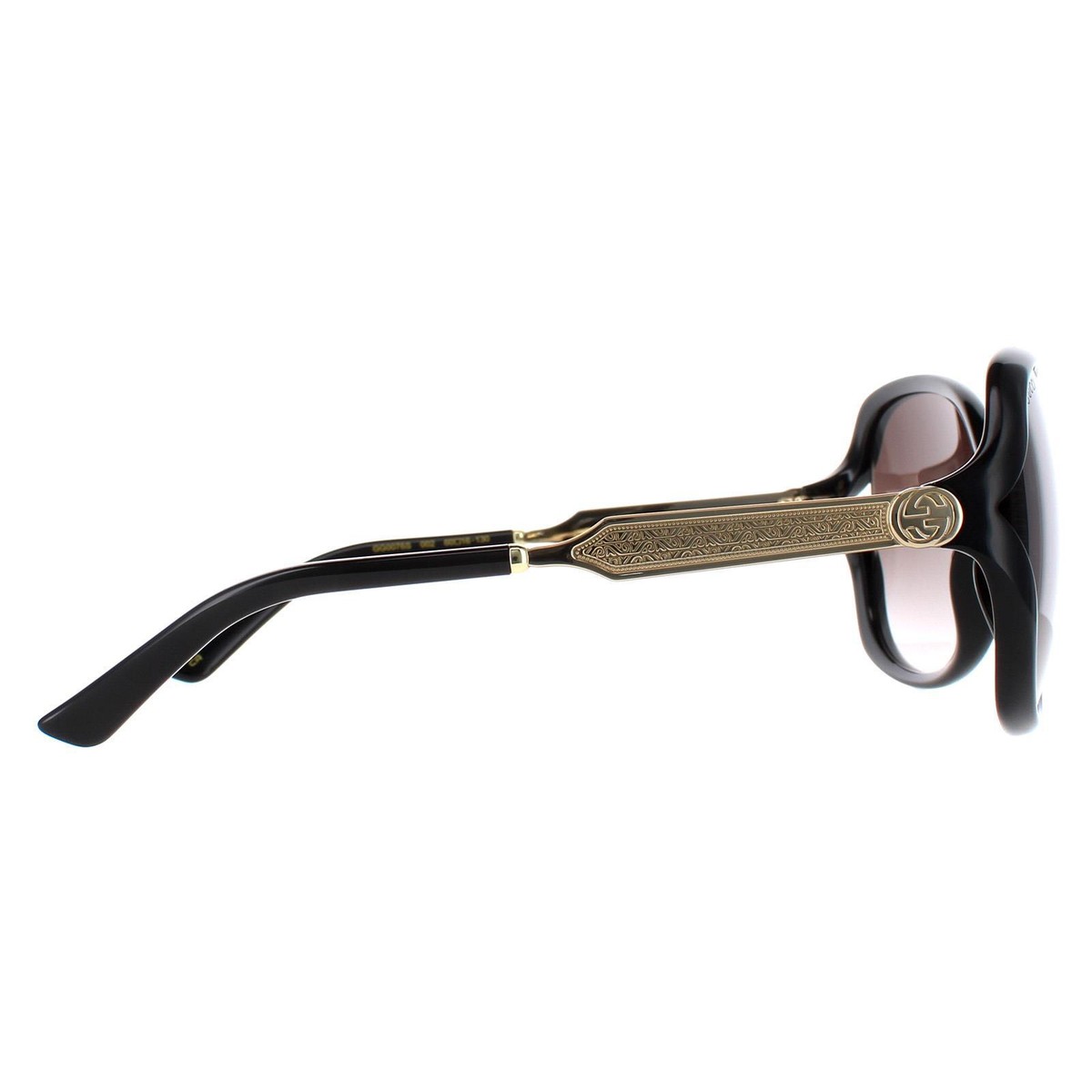 Gucci Sunglasses 0076S 002 Black Gold Grey Gradient | eBay display picture 3