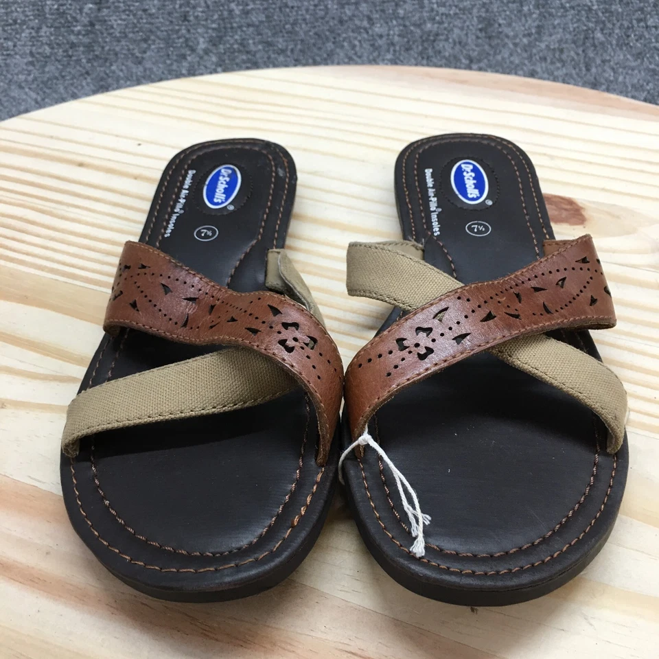 Sandalias Dr Scholls para mujer 7,5 Wyoming sin cordones cuero marrón informales NUEVAS Foto 4 de 4