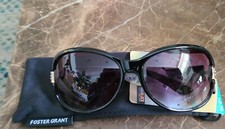 NEW Foster Grant POLARIZED SUNGLASSES Reduces Glare Black Square Casual wOMEN
