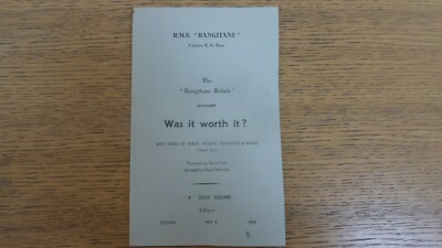 R.M.S. RANGITANE 5. MAI 1959 ABENDPROGRAMM HAT ES SICH GELOHNT ? #1255