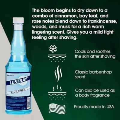 Clubman Lustray Blue Spice After Shave Lotion, 14 fl oz