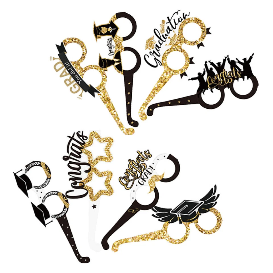 8pcs Graduation Glasses Paper Party Eyeglasses Graduation Party Decoration . - Image 3 of 4