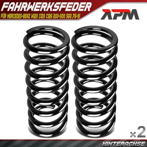 2x Fahrwerksfeder Hinterachse für Mercedes-Benz W123 C123 C126 200-300 560 76-91
