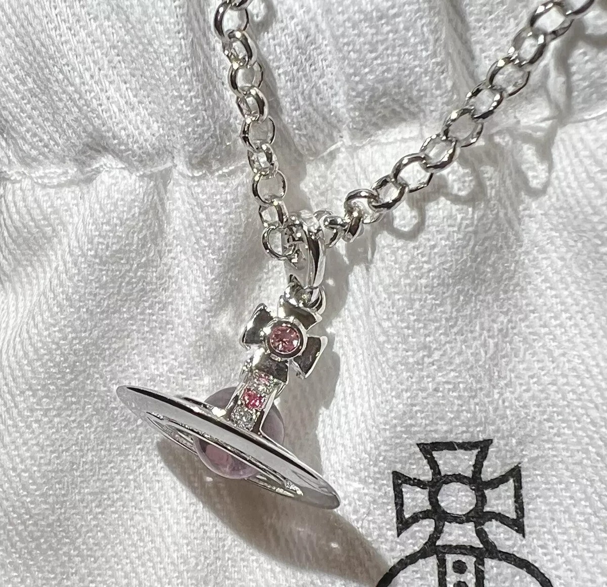 Vivienne Westwood Nana New petite Tiny orb Pink And Silver