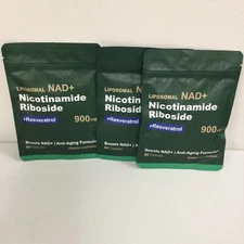 LOT OF 3 Liposomal  Nicotinamide Riboside +Resveratrol 900mg (240) Caps 01/2027